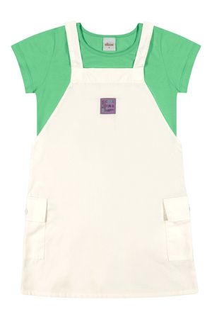 Conjunto Infantil Menina Com Sobreposição Elian Verde