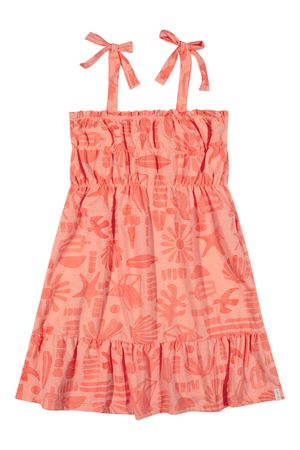 Vestido Infantil Menina Alças Com Laços Elian Laranja
