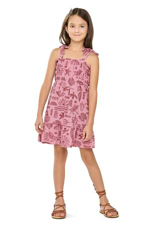 Vestido Infantil Menina Alças Com Laços Elian Rosa