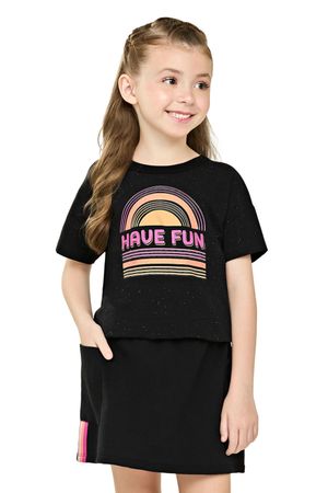Conjunto Infantil Menina Botonê Elian Preto