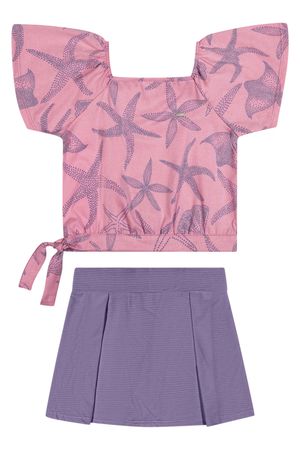 Conjunto Infantil Menina Estrela-do-Mar Elian Rosa