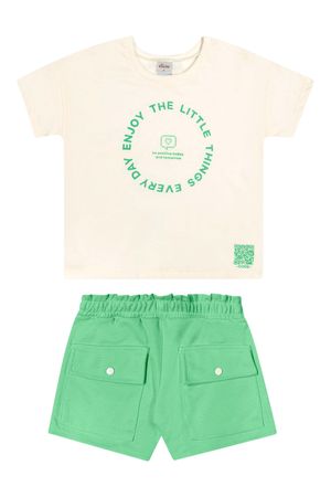 Conjunto Infantil Menina Moletinho Elian Bege