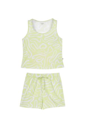 Pijama Feminino Regata Estampado Marialícia Verde