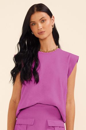 Regata Feminina Muscle Tee Texturizada Marialícia Rosa