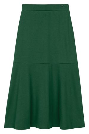 Saia Feminina Midi Evasê Moletom Marialícia Verde