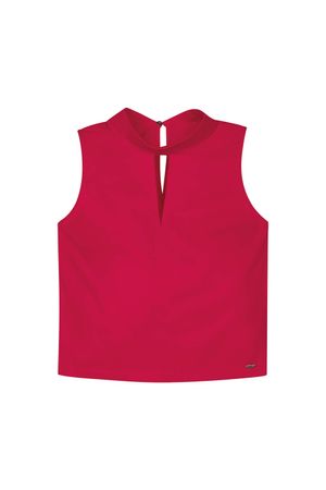 Regata Feminina Decote Com Recorte Marialícia Vermelho