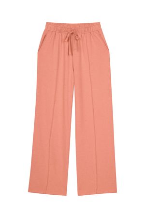 Calça Feminina Reta Comfy Com Bolsos Marialícia Laranja