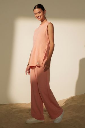 Regata Feminina Comfy Alongada Eco Marialícia Laranja