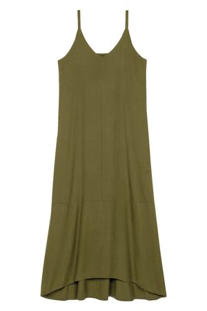 Vestido Feminino Longo Com Bolsos Marialícia Verde