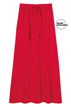 Saia Feminina Longa Com Amarração Marialícia Vermelho