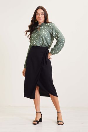 Blusa Feminina Estampa Floral Marialícia Verde