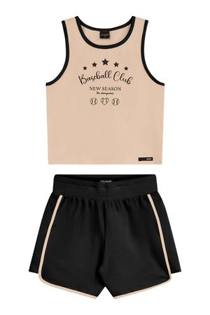 Conjunto Juvenil Menina Regata Sport Beats Preto