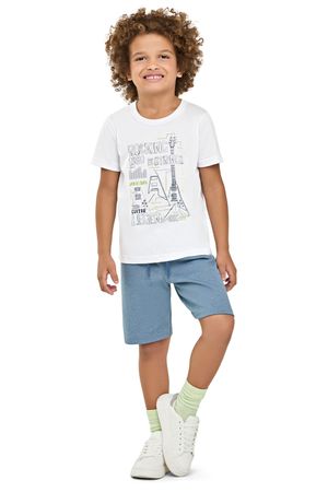 Camiseta Infantil Menino Estampa Relevo Elian Branco