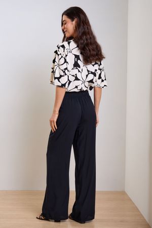 Blusa Feminina Curta Floral em Viscose Marialícia Amarelo