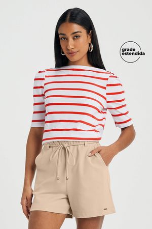 Short Feminino Moletom Com Bolsos Marialícia Bege
