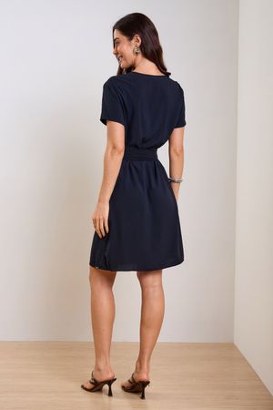 Vestido Feminino Curto Com Faixa Marialícia Preto
