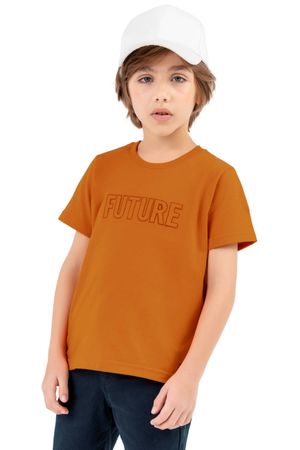 Camiseta Infantil Menino Texto Futurista Colorittá Laranja