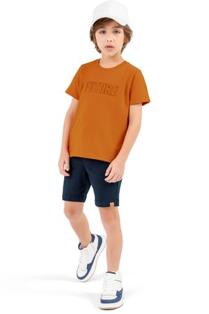 Camiseta Infantil Menino Texto Futurista Colorittá Laranja