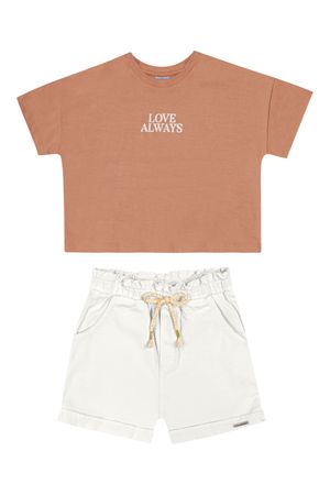 Conjunto Infantil Menina Casual Love Colorittá Laranja