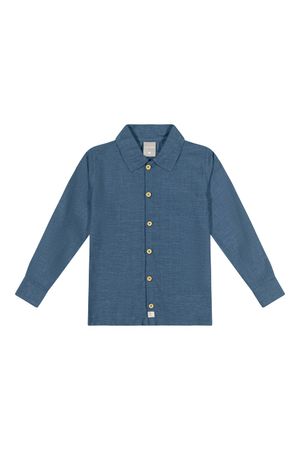Camisa Infantil Menino Elegante Colorittá Azul Marinho