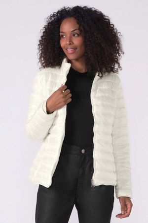 Jaqueta Feminina Tafetá Puffer Marialícia Bege