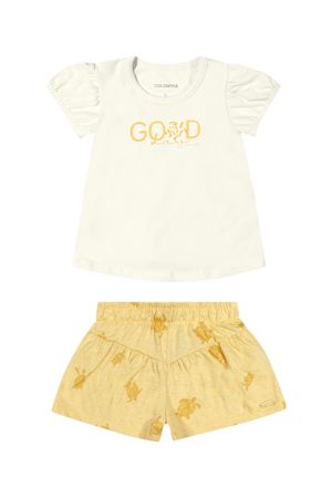 Conjunto Bebê Menina Tartarugas Colorittá Bege