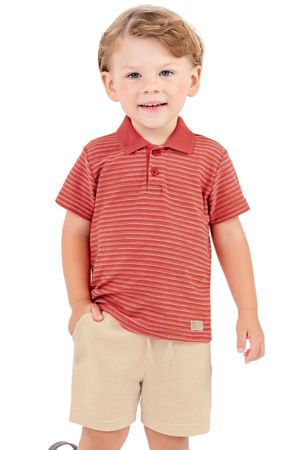 Conjunto Infantil Menino Listrado Colorittá Vermelho