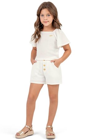 Conjunto Infantil Menina com Saia Colorittá Bege