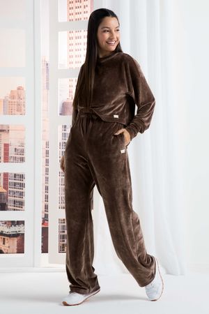 Blusão Feminino Comfy Plush Marialícia Marrom