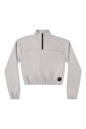 Blusão Juvenil Cropped Menina Gola Alta Beats Cinza