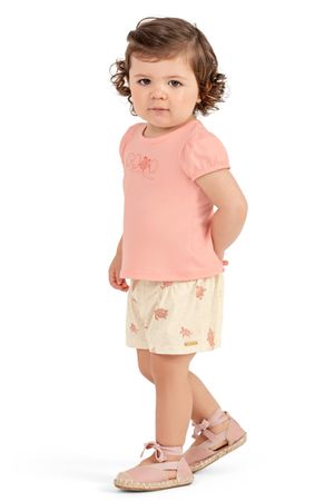Conjunto Bebê Menina Tartarugas Colorittá Rosa