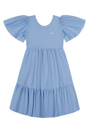 Vestido Infantil Menina Midi Azul Colorittá