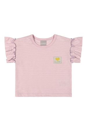 Blusa Infantil Menina Manga Babado Colorittá Rosa