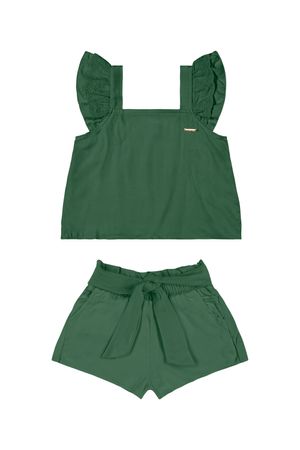 Conjunto Infantil Menina Renda Colorittá Verde