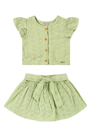 Conjunto Infantil Menina Bordado Colorittá Verde