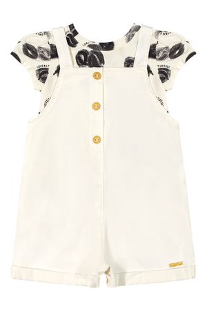 Conjunto Infantil Menina Jardineira Colorittá Bege