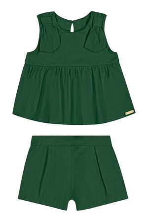 Conjunto Bebê Menina Tricoline Laços Colorittá Verde