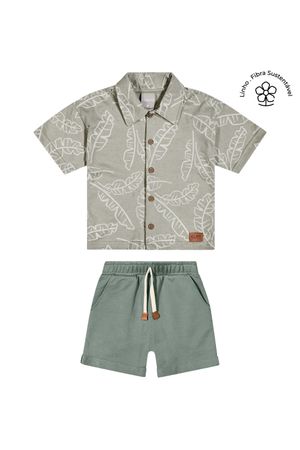 Conjunto Infantil Menino Social Tropical Colorittá Verde