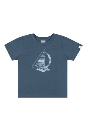 Camiseta Infantil Menino Veleiro Colorittá Azul