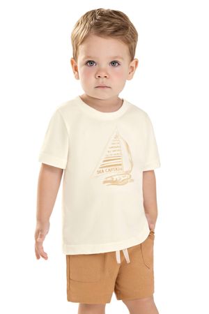 Bermuda Infantil Menino Linho Rústico Colorittá Laranja