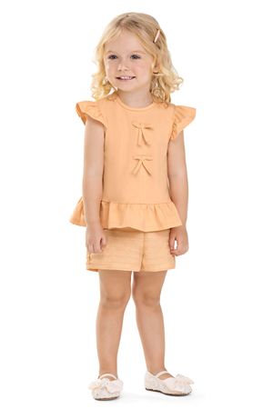 Conjunto Infantil Menina Laços Colorittá Laranja