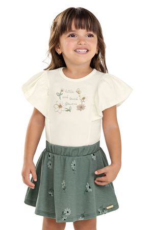 Conjunto Infantil Menina Little Flowers Colorittá Bege