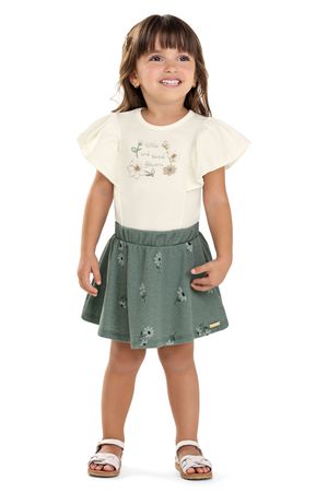 Conjunto Infantil Menina Little Flowers Colorittá Bege