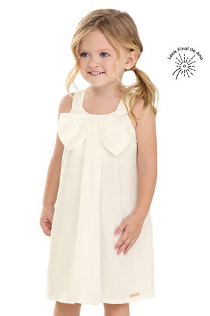 Vestido Infantil Menina Maxi Laço Colorittá Bege