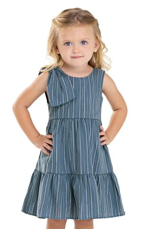 Vestido Infantil Menina Fio Tinto Colorittá Azul