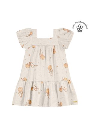 Vestido Infantil Menina Jellyfish Colorittá Bege