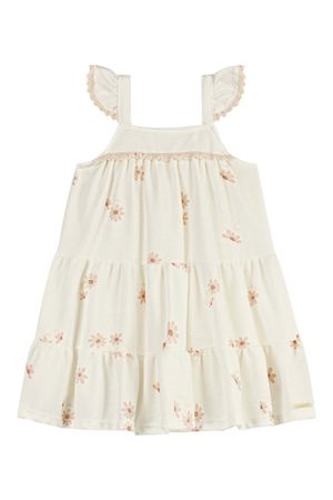 Vestido Infantil Menina Margaridas Colorittá Bege