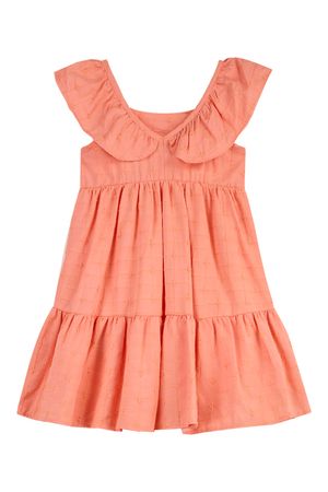 Vestido Infantil Menina Tecido Bordado Colorittá Laranja