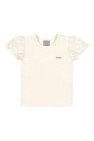 Blusa Infantil Menina Manga Godê Laise Colorittá Branco