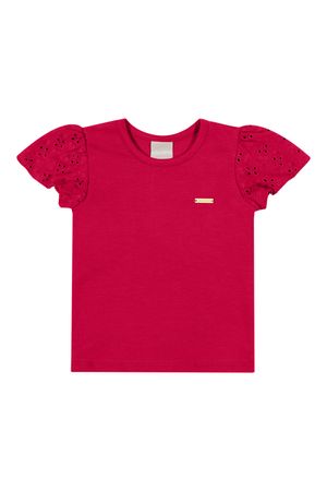 Blusa Infantil Menina Manga Godê Laise Colorittá Vermelho